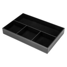 4 Slots Desk Drawer Organizer, Pu Leather Drawer Storage Organizer Divider for Office Desk Supplies Value Collection and Accessories Purpose Storage