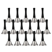 24 Piezas Campanas de Mano Campanas de Servicio de Acero Plateado Manejar de Madera Negro Campanas de Metal DiatóNico PercusióN Musical (NíQuel