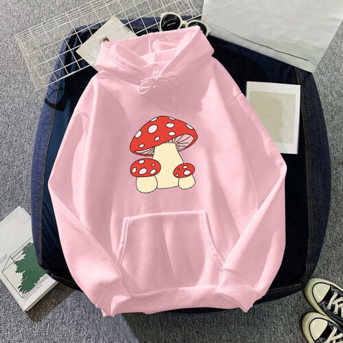 Γυναικεία χαριτωμένη μπλούζα με κουκούλα Kawaii Mushroom για έφηβες κοπέλες