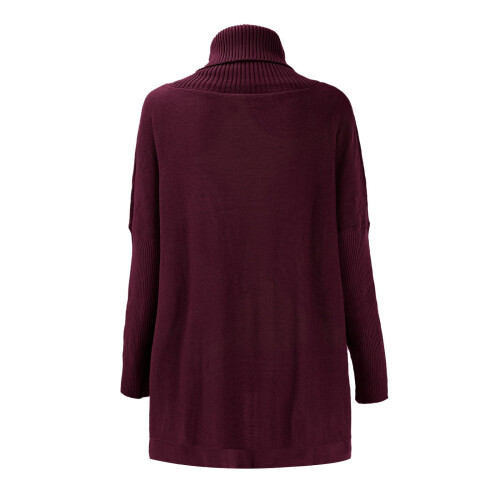 Pulls pour femmes à col roulé et manches chauve-souris, pulls amples et oversize, pulls en grosse maille 2
