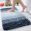 Tapete de banho felpudo de microfibra, retangular, azul escuro, 76 x 43 cm (30 x 17 polegadas) 1
