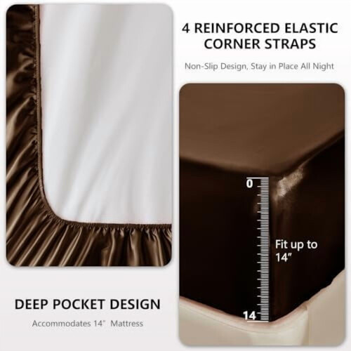 Queen Satin Sheet Set 4-Piece Microfiber 2
