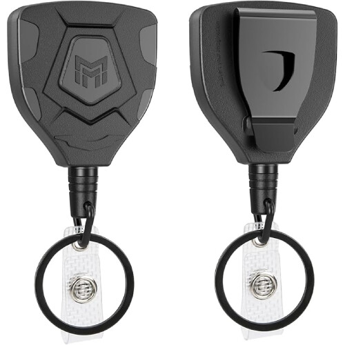 Breloc retractabil rezistent cu clemă pentru curea, pachet de 2