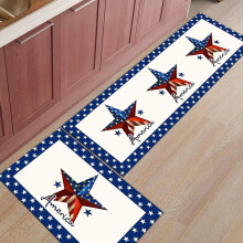 Kitchen Mats Patriotic Stars and USA Flag 2-Piece Set