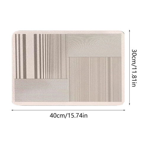 Beige striped diatomite drying mat 15.7x11.8 in 2