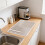 Beige striped diatomite drying mat 15.7x11.8 in 6