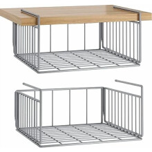 Panier de rangement sous-meuble en fil métallique (lot de 2)