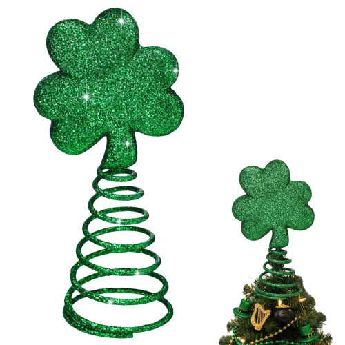 Green Shamrock Tree Topper for St Patrick's Day 1
