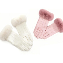Gants d'hiver en peluche pour femmes avec doublure polaire (2 paires)