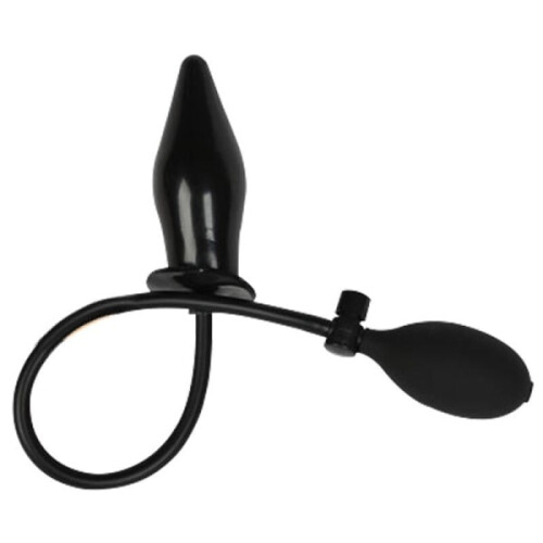 Inflatable Silicone Butt Plug Black 1 pc