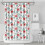 Cortina de chuveiro floral Pioneer Flower 72x72 polegadas com 12 1