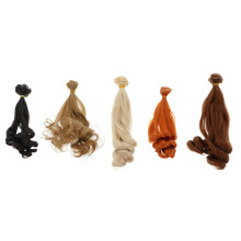 20Stk Farbige DIY Puppenwigs Kurze Elastische Hitzebeständige Haare