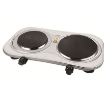 Fogão Elétrico Duplo - Inox - 2500 Watts - 2 Placas de Ferro - 5 Níveis de Aquecimento - Desligamento Automático