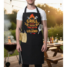 Grillmeister-Schürze für Herren – Grillschürze aus Polyester