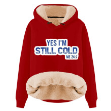 Sweat à capuche chaud pour femme « Oui, j'ai froid » ME247Print, pull d'hiver confortable à manches longues, sweat-shirt amusant