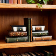 Boîte de rangement en bois de style vintage en forme de livre (1 pièce)
