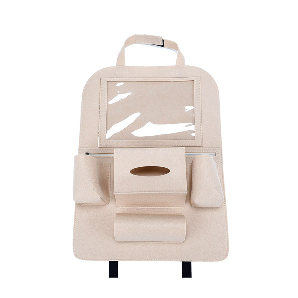 PU Leather Car Back Seat Organizer With Foldable Dining Table For Children Durable Materials And Breathable Fabric Components Seat Back Protector