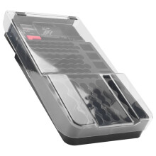 the Battery Storage Case,Organizer with Hinged Clear Cover, with Battery Tester, Holds 93 Batteries Various Sizes, Black