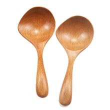 2 Piezas de Cuchara de Madera para Sopa, Manejar Largo, Cuchara , Cuchara de Madera, Cuchara para Servir para Sopa Arroz Bocadillos Frutas,