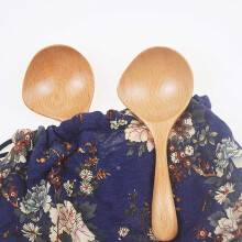 2 Piezas de Cuchara de Madera para Sopa, Manejar Largo, Cuchara , Cuchara de Madera, Cuchara para Servir para Sopa Arroz Bocadillos Frutas,