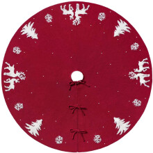 36 Inches Knitted Christmas Tree Skirt,3D Elk Xmas Tree Base Cover Mat,Rustic Tree Skirt for Holiday Party Decorations