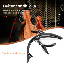 Guitar Capo Capo Ze Stopu Cynku do Akustycznych Elektrycznych Gitar Klasycznych i Bass Ukulele Capo z Pick, Czarny