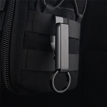3PCS Heavy Duty Belt Key Holder with 6Pcs Metal Key Rings, Stainless Steel Black Men Keychain Tactical Key Holder Clip