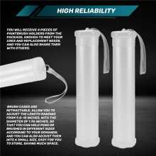 4 Pack Extendable Plastic Paint Brush Case, Clear Long Paint Brush Holder Tube, Storage Pencil Container
