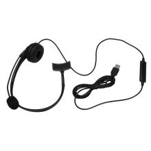 USB Call Center Headset with Noise Cancelling Mic Monaural Headphone for PC Home Office Phone Service Plug and