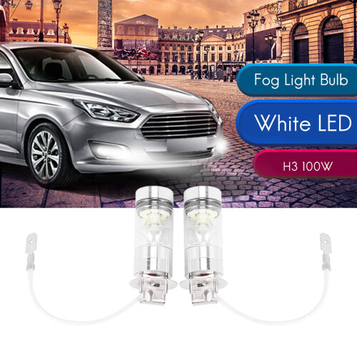 Lampadina DRL da 2 Pezzi 6000K LED Bianco H3 100W 2323