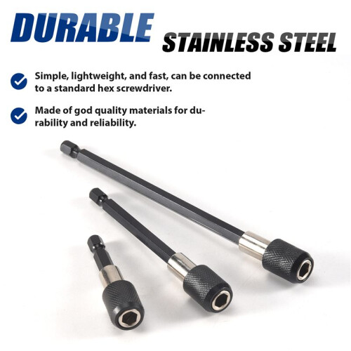Flexible Drill Extension Hex Shank Drill Nut Driver Bit Set, Bendable Drill Bit,Universal Socket Adapter Set 1