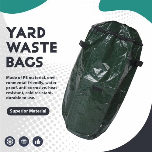 Collapsible Compost Bin,Yard Waste Bag, Reusable Heavy Duty Garden Leaf Waste Bag Yard Compost Bin Composting Fruit 1