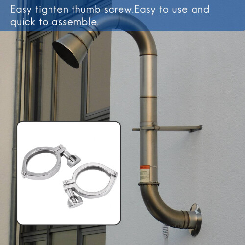 2 Peças Tri-Clamp Aço Pino Único Braçadeira Tri para Serviço Pesado com Porca de Orelha para Virola TC com Junta de Silicone 2 Polegadas 1