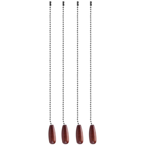 4 Pieces Ceiling Fan Chain Pulls Wooden Pull Chain Extension Pull Chain for Ceiling Light Lamp Fan Chain (Walnut Color) 1