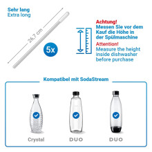 Dishwasher Bottle Holders Dishwasher Insert for Crystal and Duo with Extended Silicone Cap, 26.7 cm 5Pcs