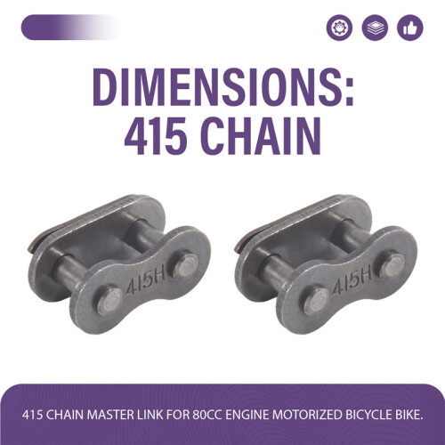 5 Sets 415 Chain Master Link 80cc 2-Stroke Motorized Bike GAS ENGINE Parts 1