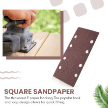 25 Pcs Sanding Pads,Sanding Paper Hook and Loop Sand Sheet 93x185mm Punched 8 Holes Grits 40/60/80/120 Fit Sheet Orbital Sander Multi-Sander Aluminum