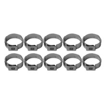 10Pcs Single Ear Stainless Steel Hose Clamps 360 Stepless Seal for Fuel Air Water Pipes