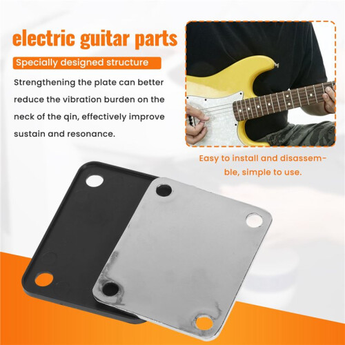 1 Set Elgitarrhalsplatta med Skruvar för Strat Tele-Gitarrprecision, ErsäTtning för Jazzbas, Krom 1