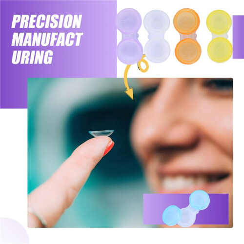 10 x Contact Lens Cases - Colour Coded L and R Soaking Storage Cases, Random Color (Multicolor)