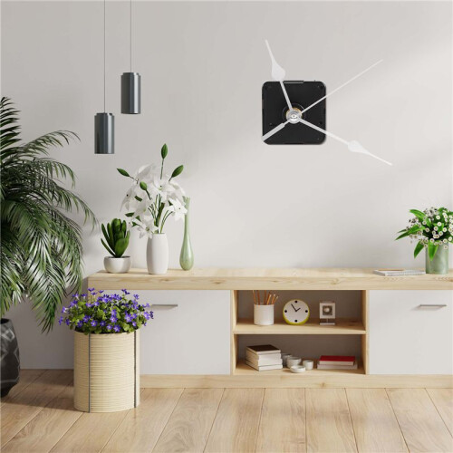 Clock Movement Mechanism with Silver Hour Minute Second Hand DIY Tools Kit 1