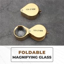 10x Magnifying Magnifier Glass Jewellers Eye Foldable Jewelry Loop Loupe(Golden)