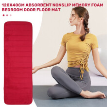 120x40cm Absorbent Nonslip Memory Foam Kitchen Bedroom Door Floor Mat Rug Carpet Date-red