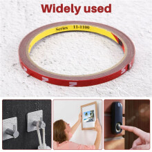 Strong Permanent Double Sided Super Sticky Foam Tape Roll for Vehicle Car, Red 6MM x 3 Meters
