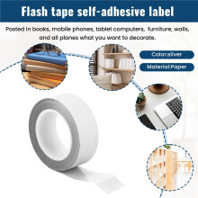 Bâton De Ruban De Scintillement 10M Autocollant Auto-AdhÉSif Papier DÉCoratif Pour ÉTiquettes DIY Argent
