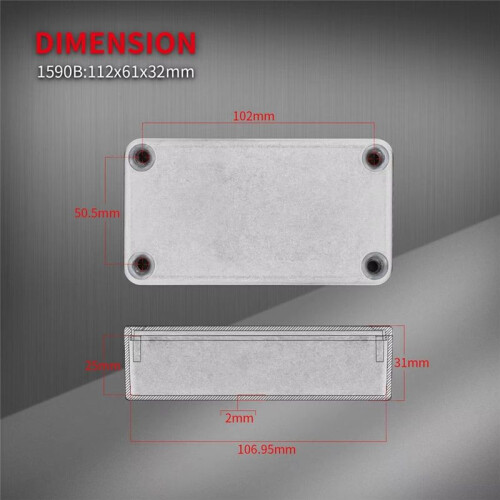 5 Peças Guitar Effect Pedal Enclosure 1590B Alumínio Diecast Stomp Box Toggle  Box Case