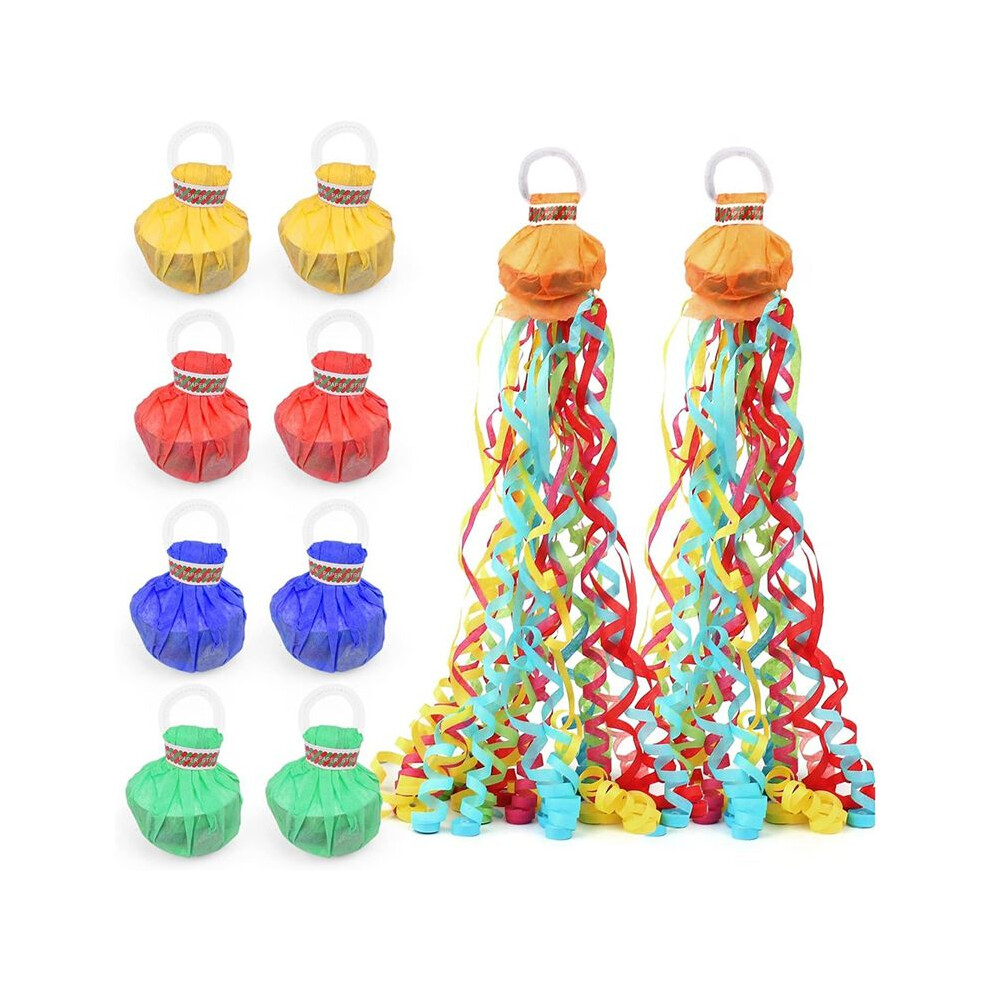 10Pack Colorful Streamer Poppers,No Mess Multi-Color Paper Crackers,Hand Throw Confetti Streamers For Birthday,Wedding 4713575364991