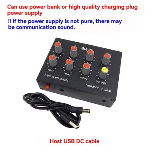 DC5-12V 7 Band Sound Equalizer High Medium Bass Adjustment Digital Equalizer Audio Adjustable Preamplifier for Earbuds 2