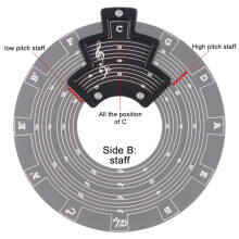 Guitar Music Disc Circle of Fifths, Circle of Fifths Wheel Melody Tool Chord Wheel with Base Black
