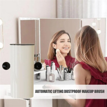 Makeup Organizer with Lid Automatic Lifting Cosmetic Tools Organizer Dustproof Makeup Organizer for Makeup Brushes